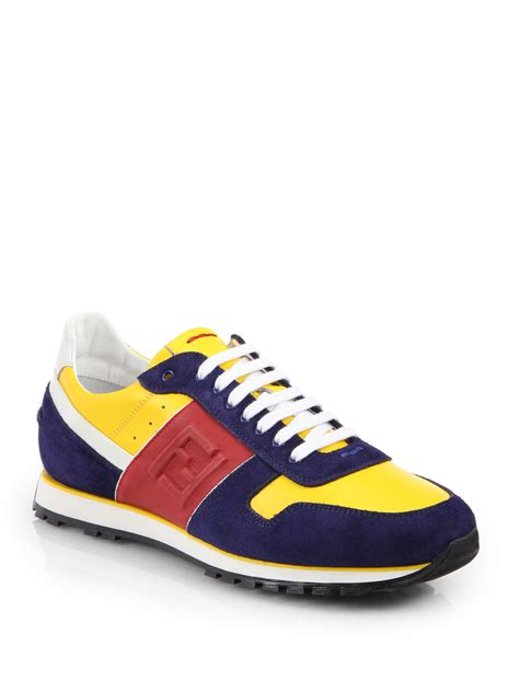 fendi shoes leather red yellow|fendi men's shoes.